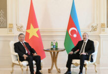 Prezident İlham Əliyevin Vyetnam Kommunist Partiyasının Mərkəzi Komitəsinin Baş katibi ilə məhdud tərkibdə görüşü olub Azərbaycan Respublikasının Prezidenti İlham Əliyevin mayın 7-də Vyetnam Sosialist Respublikası Kommunist Partiyasının Mərkəzi Komitəsinin Baş katibi To Lam ilə məhdud tərkibdə görüşü