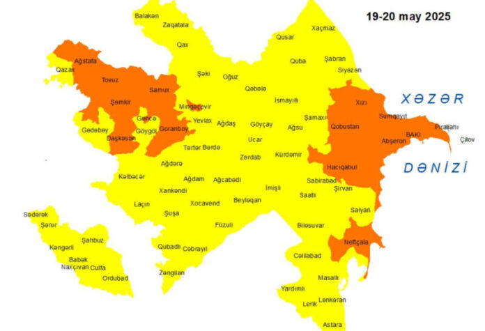 Küləkli hava şəraiti ilə bağlı sarı və narıncı xəbərdarlıq