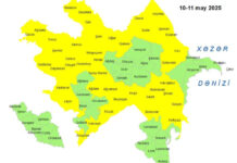 Küləkli hava şəraiti ilə bağlı sarı xəbərdarlıq verilib sarı xəbərdarlıq