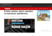 Türkiyə mediası: Ermənilərin Anadoluda 550 min dinc sakini qətlə yetirmələrinə dair arxivlərdə sübutlar var "Yeniçağ" qəzeti