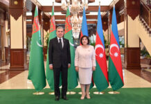 Milli Məclisin sədri Sahibə Qafarova Türkmənistan Xalq Məsləhətinin sədri ilə görüşüb Türkmənistan Xalq Məsləhətinin sədri Qurbanqulu Berdiməhəmmədov və Milli Məclisin sədri Sahibə Qafarova