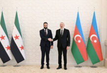 Prezident İlham Əliyevin Suriyanın keçid dövrü Prezidenti ilə görüşü olub İyulun 12-də Azərbaycan Respublikasının Prezidenti İlham Əliyevin Suriya Ərəb Respublikasının keçid dövrü Prezidenti Əhməd Əl Şaraa ilə geniş tərkibdə görüşü