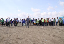 Neftçalada Xəzər dənizi sahilində təmizlik aksiyası təşkil edilib Neftçala