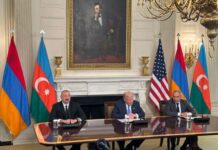 ABŞ, Azərbaycan, Ermənistan liderləri üçtərəfli bəyanatla çıxış edirlər ABŞ və Azərbaycan Prezidentləri Donald Tramp və İlham Əliyev, Ermənistanın Baş naziri Nikol Paşinyan üçtərəfli bəyanatla çıxış edirlər