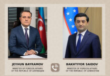 Azərbaycan və Özbəkistanın xarici işlər nazirləri arasında telefon danışığı olub Azərbaycan Respublikasının xarici işlər naziri Ceyhun Bayramov və Özbəkistan Respublikasının xarici işlər naziri Baxtiyor Saidov