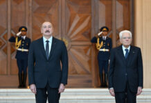 İtaliya Prezidenti Sercio Mattarellanın Bakıda rəsmi qarşılanma mərasimi olub Azərbaycan Prezidenti İlham Əliyev və İtaliya Prezidenti Sercio Mattarella
