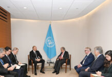 Azərbaycan Prezidenti İlham Əliyev BMT-nin Baş katibi Antonio Quterreş ilə görüşüb Azərbaycan Prezidenti İlham Əliyev BMT-nin Baş katibi Antonio Quterreş ilə görüşüb