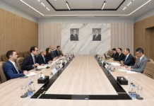 AZCON Holding-ə daxil olan şirkətlərin özəlləşdirilməsi müzakirə olunub Azərbaycan Nəqliyyat və Kommunikasiya Holdinqində (AZCON) Asiya İnkişaf Bankının bazar həlləri üzrə vitse-prezidenti Barqav Dasqupta ilə görüş keçirilib