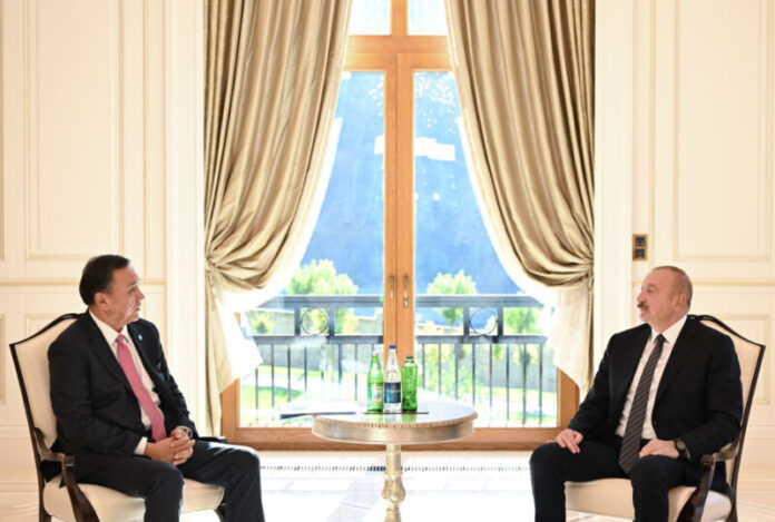 Azərbaycan Respublikasının Prezidenti İlham Əliyev oktyabrın 6-da Qəbələdə Türk Dövlətləri Təşkilatının (TDT) Baş katibi Kubanıçbek Ömüralıyevi qəbul edib