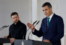 İspaniya Ukraynaya 615 milyon avro dəyərində yeni hərbi yardım paketini elan edib İspaniyanın Baş naziri Pedro Sançes Madriddə Ukrayna Prezidenti Volodimir Zelenski ilə birgə mətbuat konfransı