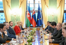 Bratislavada Azərbaycan Prezidenti İlham Əliyevin Slovakiya Prezidenti ilə geniş tərkibdə görüşü olub Bratislavada Azərbaycan Prezidenti İlham Əliyevin Slovakiya Prezidenti ilə geniş tərkibdə görüşü olub