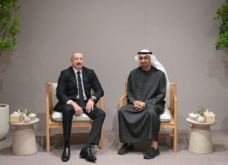 Azərbaycan Prezidenti İlham Əliyev Əbu-Dabidə Birləşmiş Ərəb Əmirliklərinin Prezidenti ilə görüşüb, bir sıra tədbirlərdə iştirak edib Əbu-Dabidə Azərbaycan Respublikasının Prezidenti İlham Əliyevin Birləşmiş Ərəb Əmirliklərinin Prezidenti Şeyx Məhəmməd bin Zayed Al Nəhyan ilə görüşü