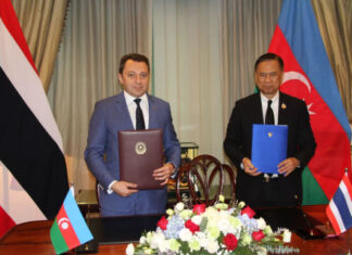 Azərbaycan və Tailand XİN-ləri arasında ilk siyasi məsləhətləşmələr keçirilib Azərbaycan nümayəndə heyətinə xarici işlər nazirinin müavini Elnur Məmmədov, Tailand nümayəndə heyətinə xarici işlər nazirinin müavini Vijavat İsarabhakdi