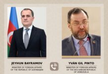 Azərbaycanın və Venesuelanın xarici işləri nazirləri arasında telefon danışığı olub Yanvarın 13-də xarici işlər naziri Ceyhun Bayramov ilə Venesuelanın xarici işlər üzrə xalq hakimiyyəti naziri İvan Xil Pinto arasında telefon danışığı olub
