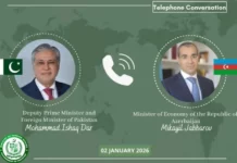 Azərbaycanın Pakistan iqtisadiyyatına 2 mlrd dollarlıq sərmayə qoyması müzakirə edilib Pakistanın Baş nazirinin müavini və xarici işlər naziri Məhəmməd İshaq Dar Azərbaycanın iqtisadiyyat naziri Mikayil Cabbarovla telefon danışığı aparıb