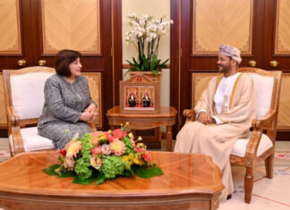 Omanın xarici işlər naziri: Azərbaycanın strateji coğrafi mövqeyi logistika sahəsində geniş imkanlar yaradır Milli Məclisin sədri Sahibə Qafarova Oman Sultanlığına rəsmi səfəri çərçivəsində bu ölkənin xarici işlər naziri Bədr əl-Busaidi ilə görüşüb