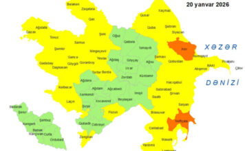 Küləkli hava şəraiti ilə bağlı sarı və narıncı xəbərdarlıq verilib Küləkli hava şəraiti ilə bağlı sarı və narıncı xəbərdarlıq