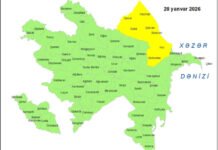 Küləkli hava şəraiti ilə bağlı sarı xəbərdarlıq verilib sarı xəbərdarlıq