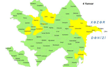 Küləkli hava şəraiti ilə bağlı sarı xəbərdarlıq verilib sarı xəbərdarlıq