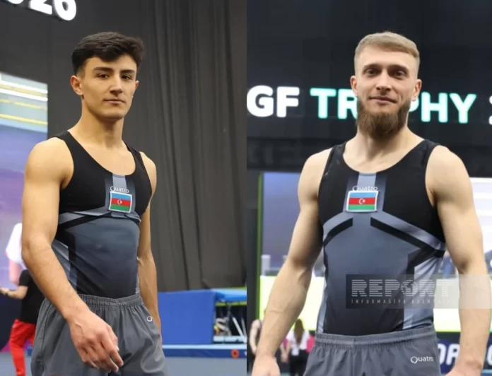 Azərbaycan gimnastları Mixail Malkin və Tofiq Əliyev Azərbaycan gimnastları Mixail Malkin və Tofiq Əliyev