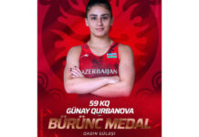 Azərbaycanın qadın güləşçisi Avropa üçüncüsü olub Azərbaycan güləşçisi Günay Qurbanova
