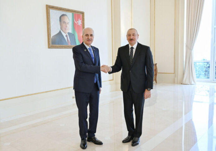 Azərbaycan Respublikasının Prezidenti İlham Əliyev iyunun 24-də Türkiyə Böyük Millət Məclisinin (TBMM) sədri Numan Kurtulmuşun rəhbərlik etdiyi nümayəndə heyətini qəbul edib Azərbaycan Respublikasının Prezidenti İlham Əliyev iyunun 24-də Türkiyə Böyük Millət Məclisinin (TBMM) sədri Numan Kurtulmuşun rəhbərlik etdiyi nümayəndə heyətini qəbul edib