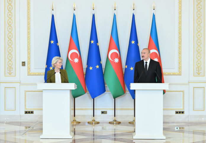 Azərbaycan Respublikasının Prezidenti İlham Əliyev və Avropa Komissiyasının Prezidenti Ursula Fon der Lyayen iyulun 1-də mətbuata bəyanatlarla çıxış ediblər Azərbaycan Respublikasının Prezidenti İlham Əliyev və Avropa Komissiyasının Prezidenti Ursula Fon der Lyayen iyulun 1-də mətbuata bəyanatlarla çıxış ediblər
