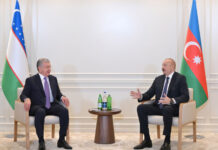 Prezident İlham Əliyev Özbəkistan Prezidenti ilə görüşüb Azərbaycan Respublikasının Prezidenti İlham Əliyev Özbəkistan Respublikasının Prezidenti Şavkat Mirziyoyev ilə görüşüb